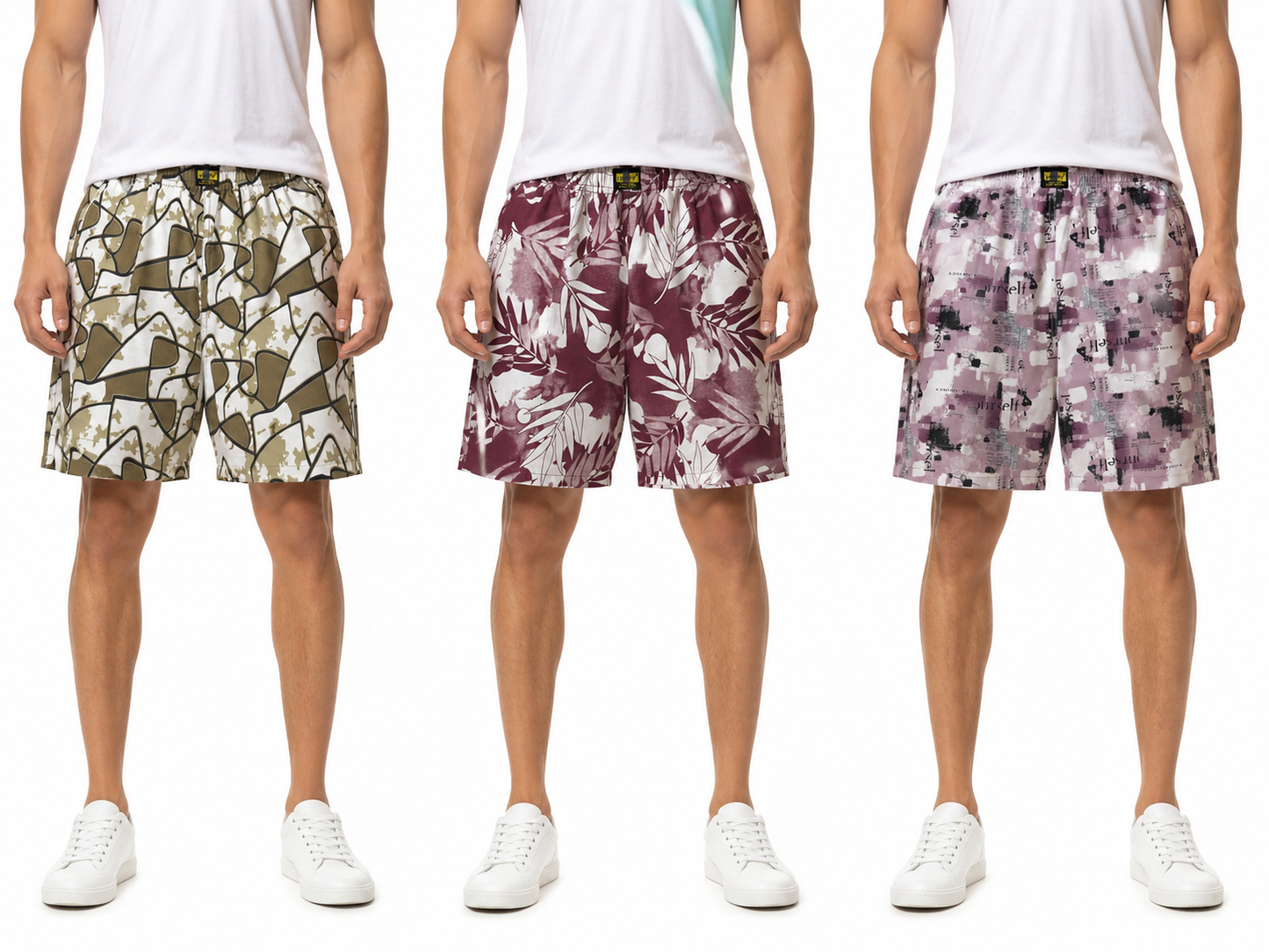 Men & Women Printed Boxer Shorts (Combo Pack of 3) Casual Regular Fit with Back Pocket