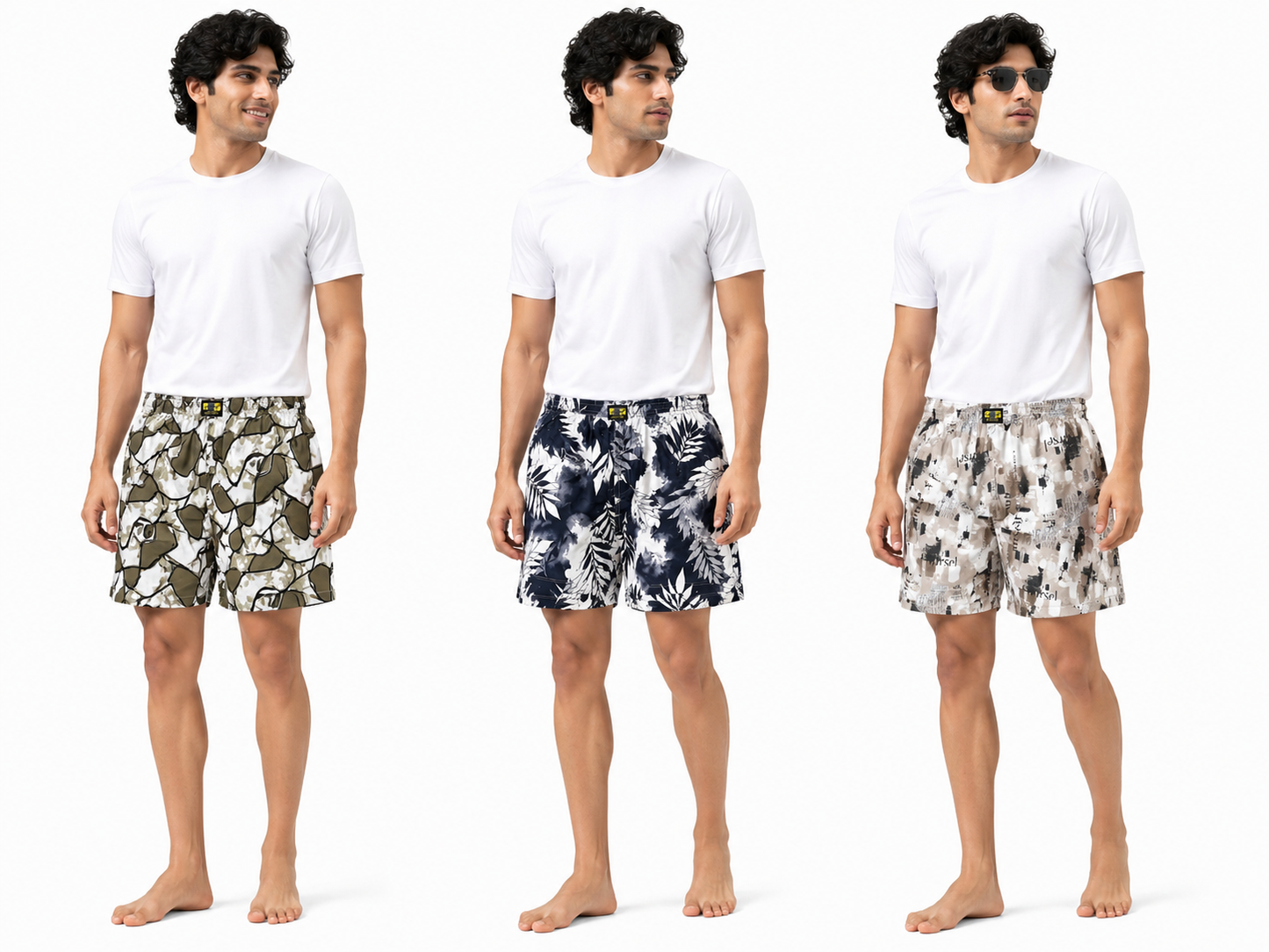 Men & Women Printed Boxer Shorts (Combo Pack of 3) Casual Regular Fit with Back Pocket (Copy)