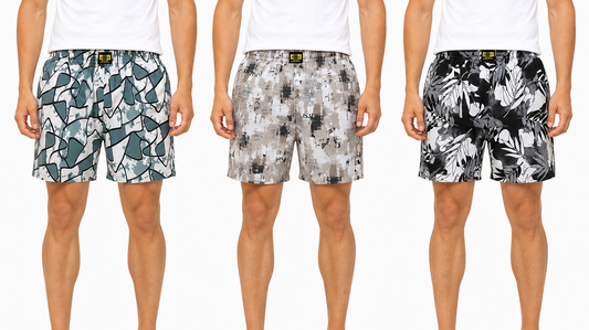 Men & Women Printed Boxer Shorts (Combo Pack of 3) Casual Regular Fit with Back Pocket