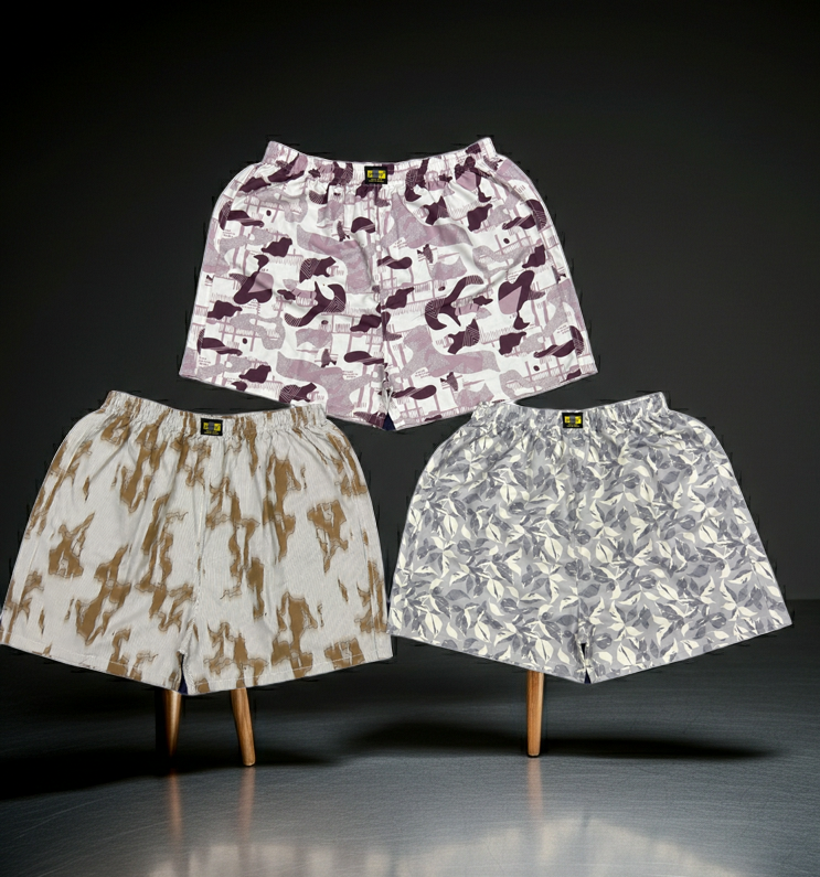 Men & Women Printed Boxer Shorts (Combo Pack of 3) Casual Regular Fit with Back Pocket. (Copy)