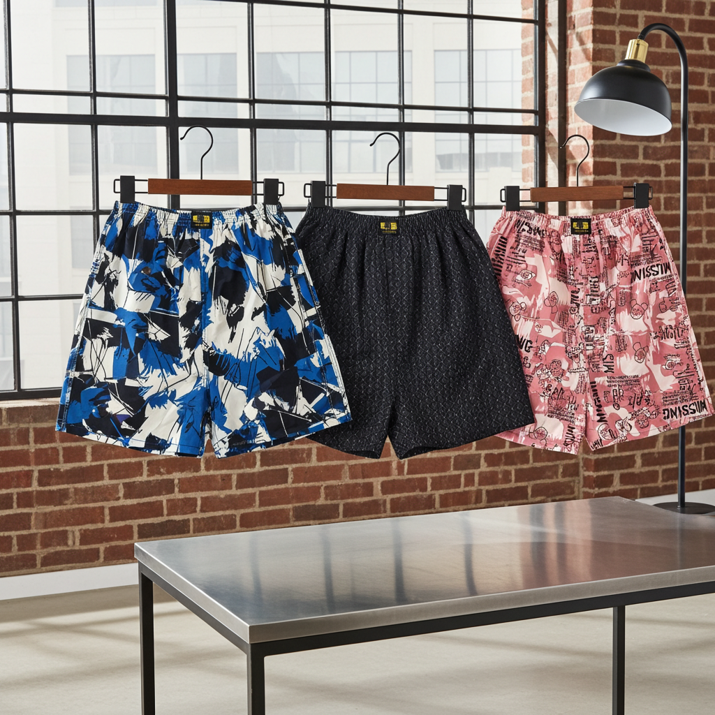 Men & Women Printed Boxer Shorts (Combo Pack of 3) Casual Regular Fit with Back Pocket.